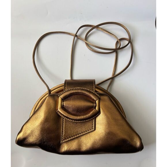 Banana Republic Mini Stella Cloud Clutch in Metallic Bronze/ made in Italy - Picture 7 of 11